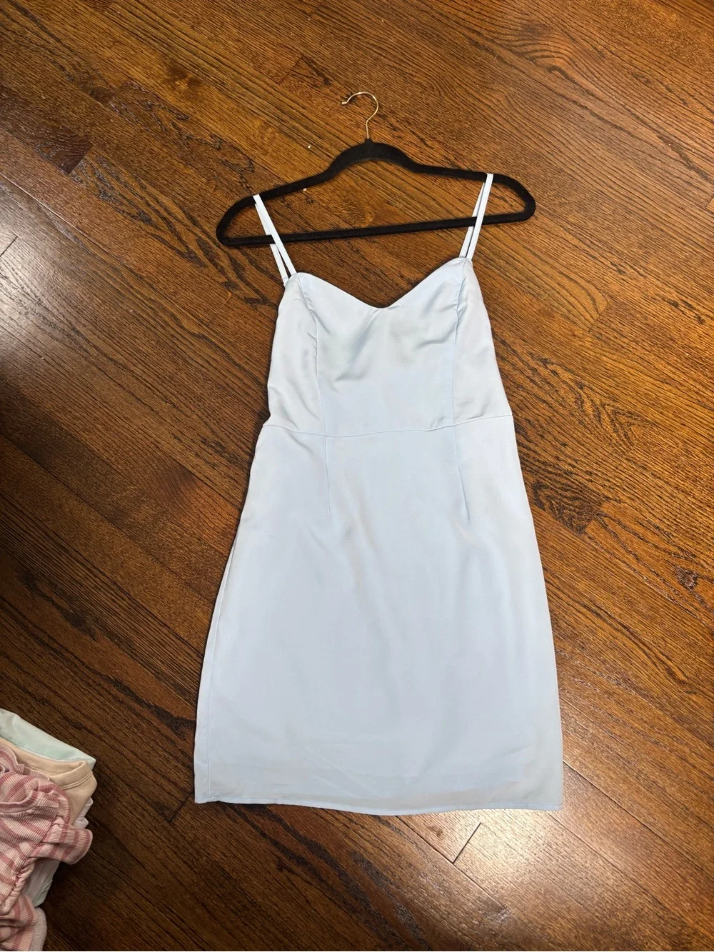 Hello Molly Light Blue Spaghetti-Strap Mini Dress Tie back Sz 6 Homecoming